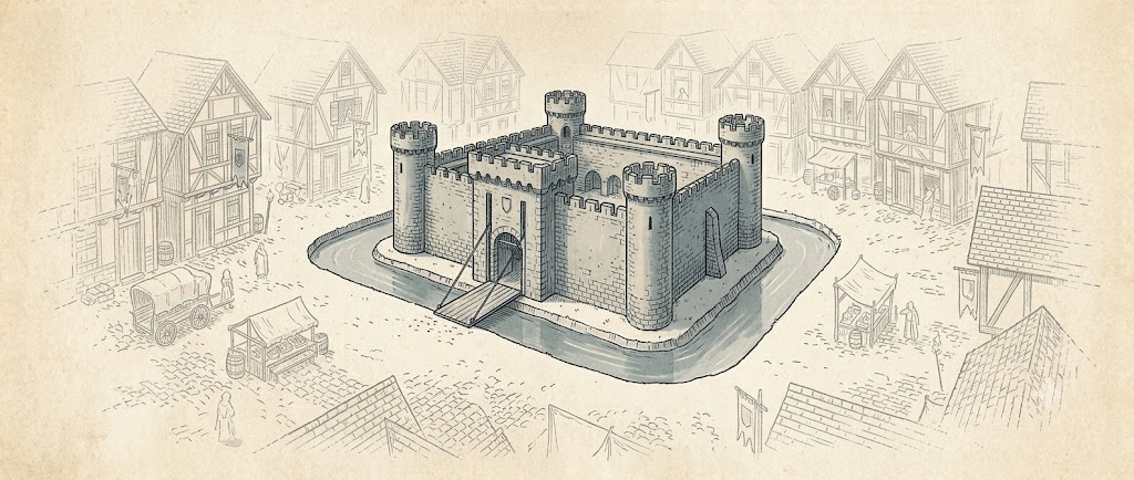 Castle and moat